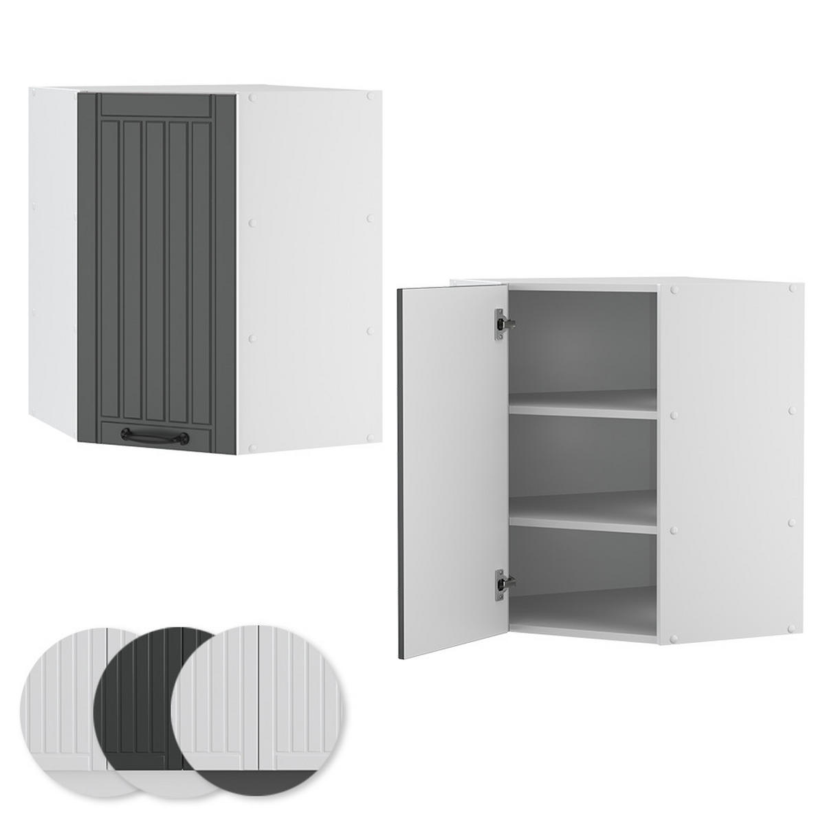 ECKHÄNGESCHRANK Fame-Line Anthrazit Landhaus 57 cm - Anthrazit/Weiß, Holzwerkstoff (57/72/34.1cm) - Vicco