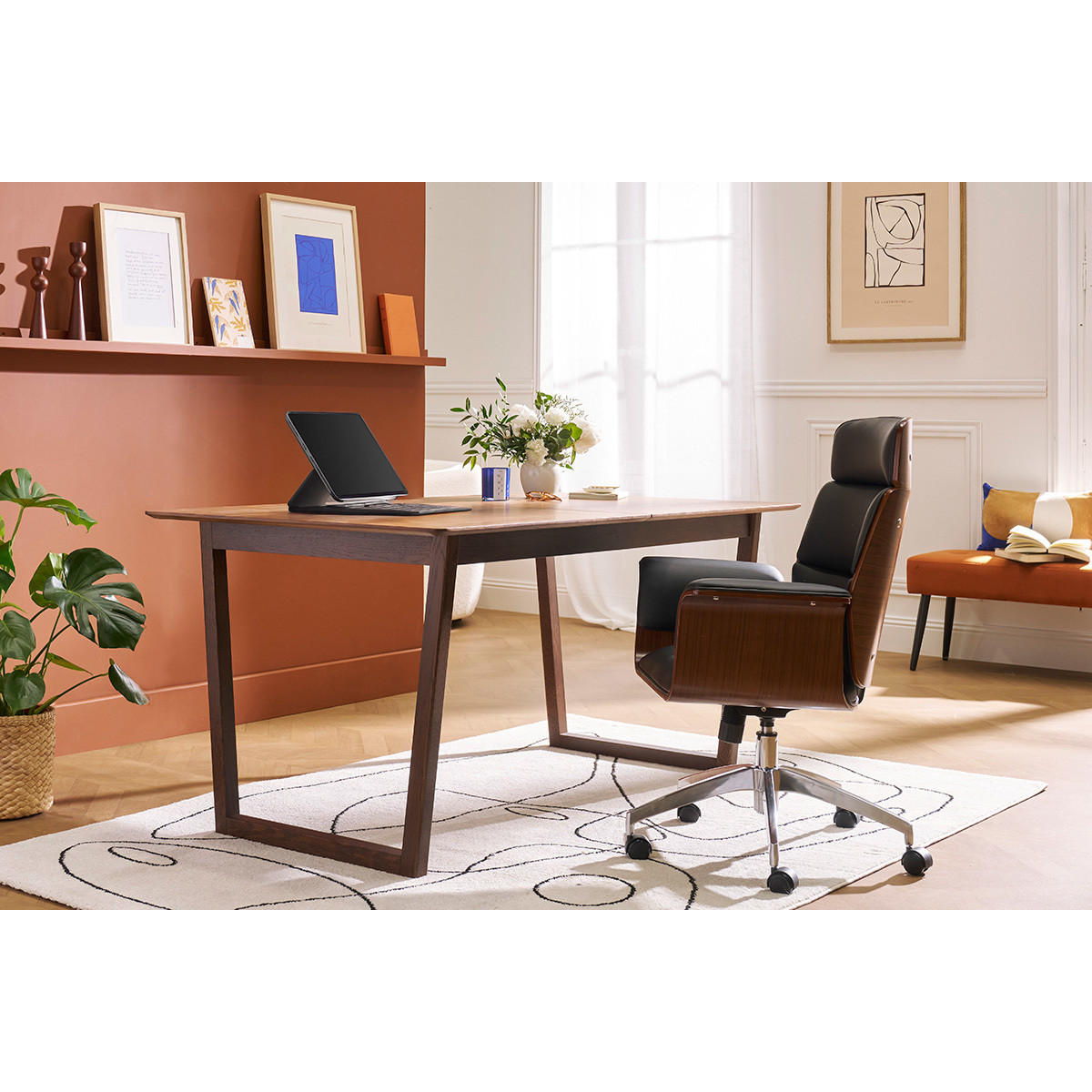 ESSTISCH Ausziehbar Rechteckig Walnussfinish B160-240 cm LAHO - Walnussfarben, Holz (240/90/75cm) - Miliboo