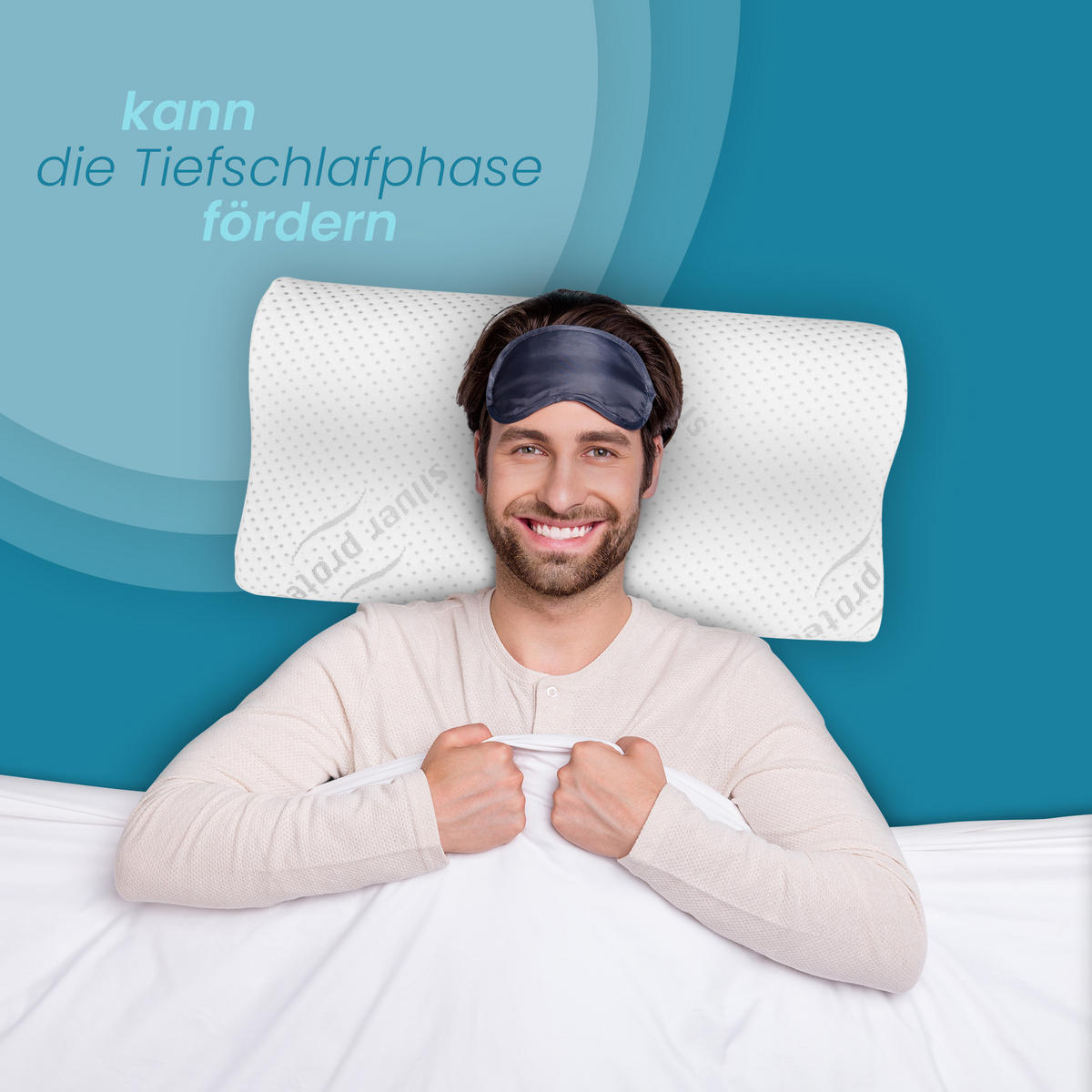 NACKENKISSEN Memory Foam ( Nackenstützkissen / 60x30x10cm ) Viscoelastische Kopfkissen - Silver Protect Bezug "antimikrobiell" abnehmbar - Öko-Tex - Weiß, Textil (30/60cm) - Bestlivings