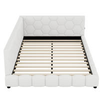 POLSTERBETT 140/200 cm Weiß aus Vliesimitat und MDF mit LED-Beleuchtung - Weiß, Textil (140/200cm) - OKMYHOME
