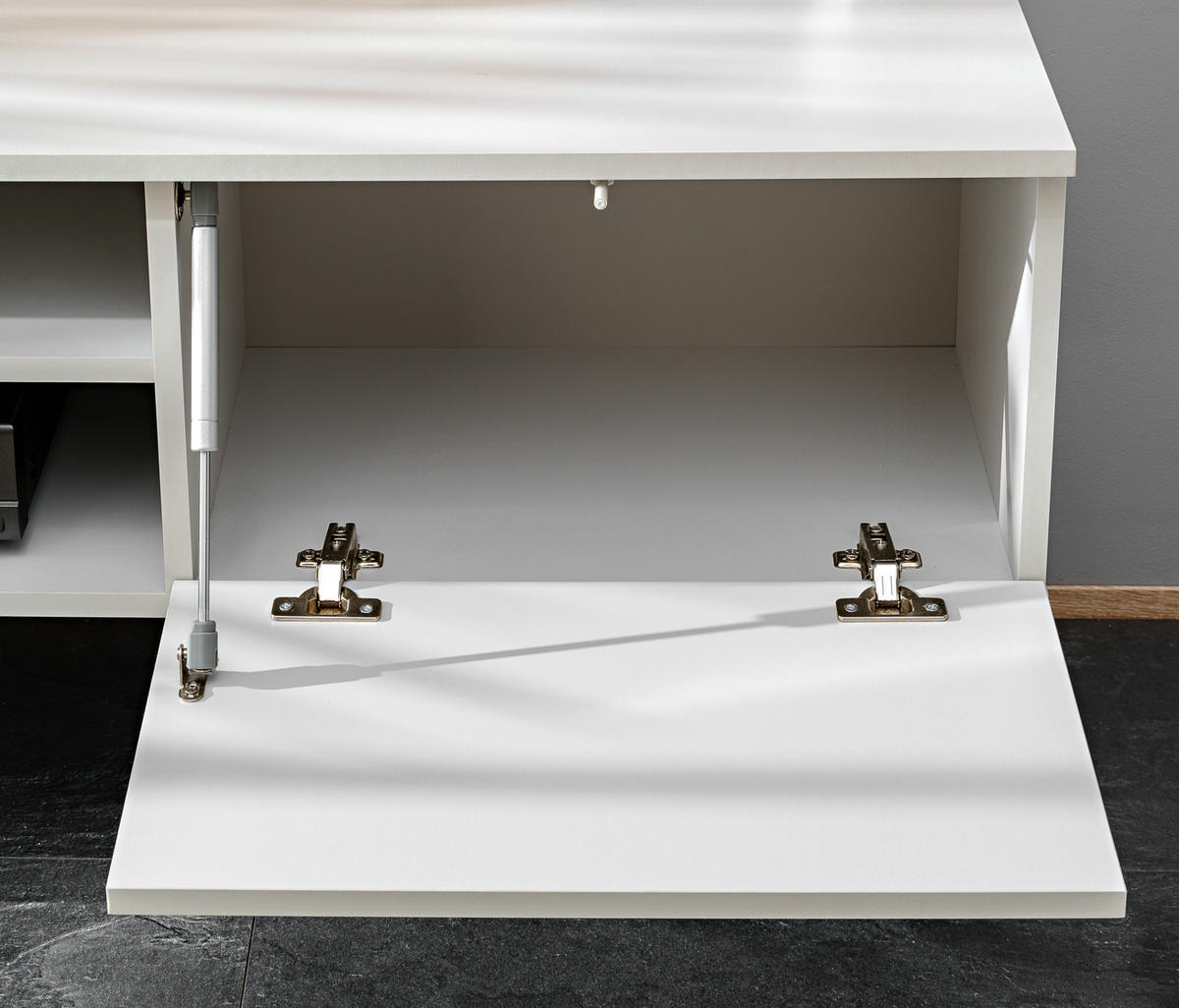 TV-LOWBOARD grau, Eiche Artisan 160 cm, TV-Unterschrank mit Akustikpaneel - Hellgrau/Eiche Artisan, Glas/Holzwerkstoff (160/148/35cm) - Inn.Furn