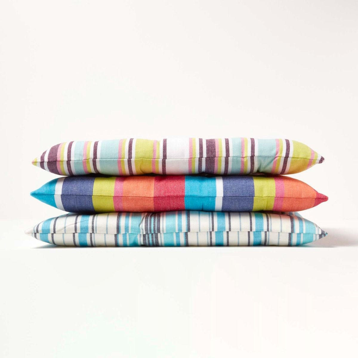 STUHLKISSEN 4er-Set bunt gestreift 40/40/5 cm - Multicolor, Textil (40/40/5cm) - Homescapes