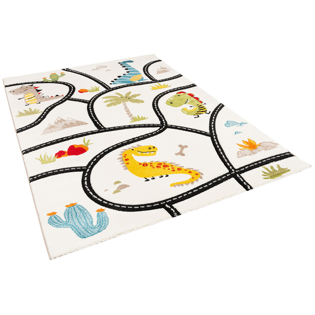KINDER TEPPICH MAUI KIDS DINO STRASSENTEPPICH - Multicolor, Textil (140/200cm) - Pergamon