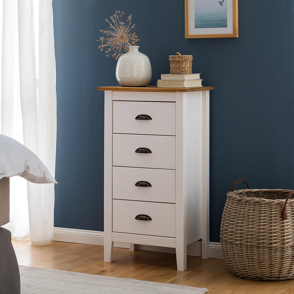 KOMMODE - Kiefer massiv - Kieferfarben, Holz (46/82/35cm) - home24