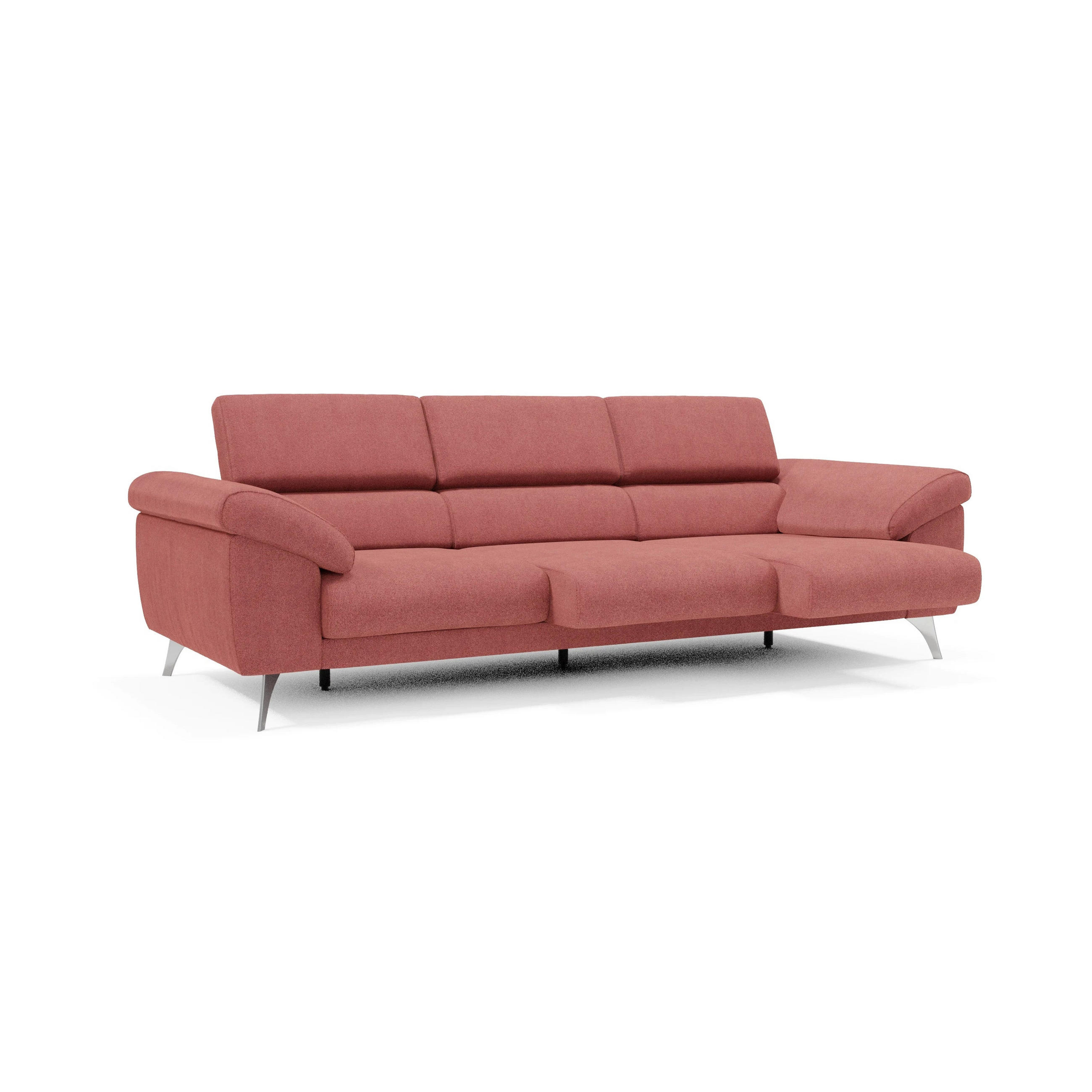 Divani.store Linearsofa Kirschrot 265x76x102 cm