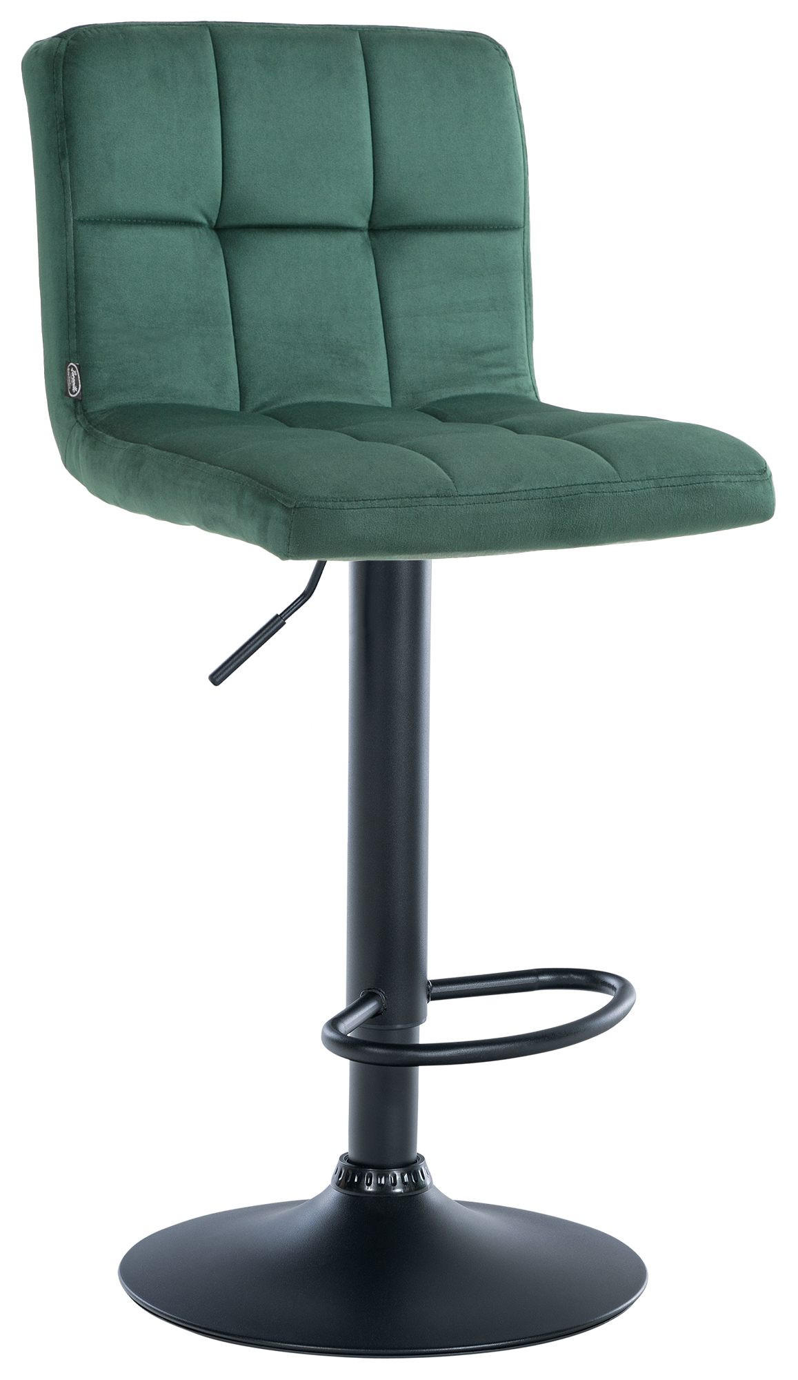 BARHOCKER BRISBAN Grün Samt Schwarz - Grün, Textil/Metall (46/94/47cm) - DELUKE