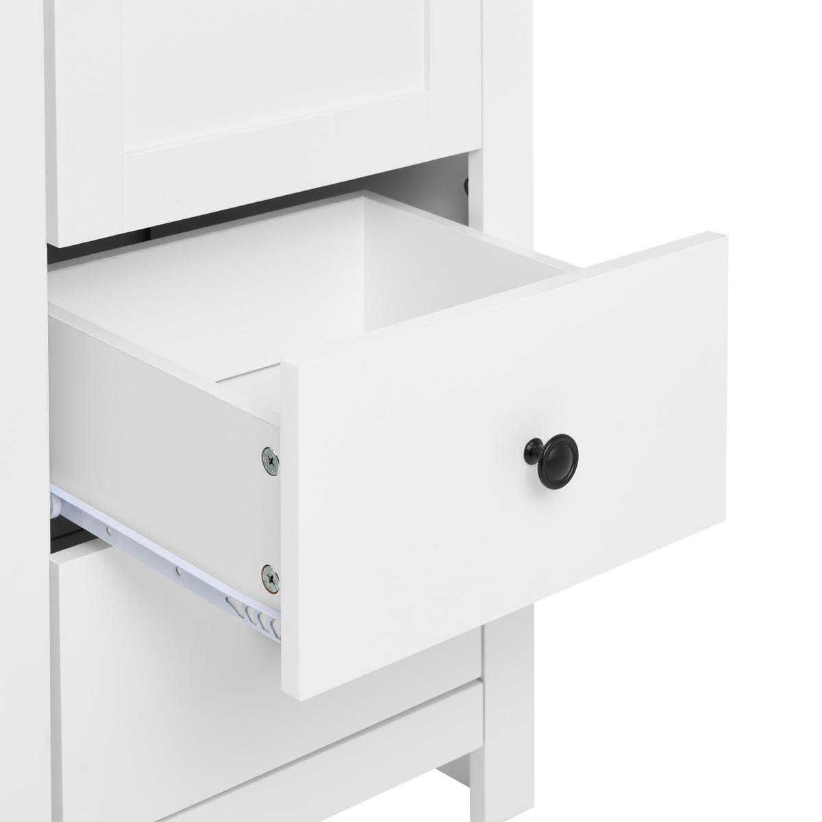 VITRINE 80 cm Weiß Pimba - Dunkelbraun/Weiß, Holzwerkstoff (80/125/40cm) - Beliani
