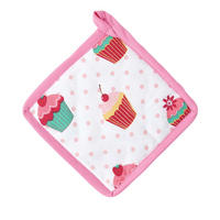 TOPFLAPPEN Cupcakes 20/20 cm, Baumwolle wattiert - Rosa, Textil (20/20cm) - Homescapes