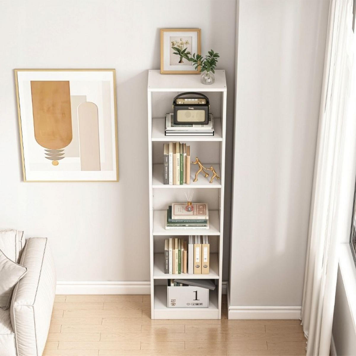 BÜCHERREGAL, weiß 50/30/182 cm - Weiß, Holzwerkstoff (50/182/30cm)