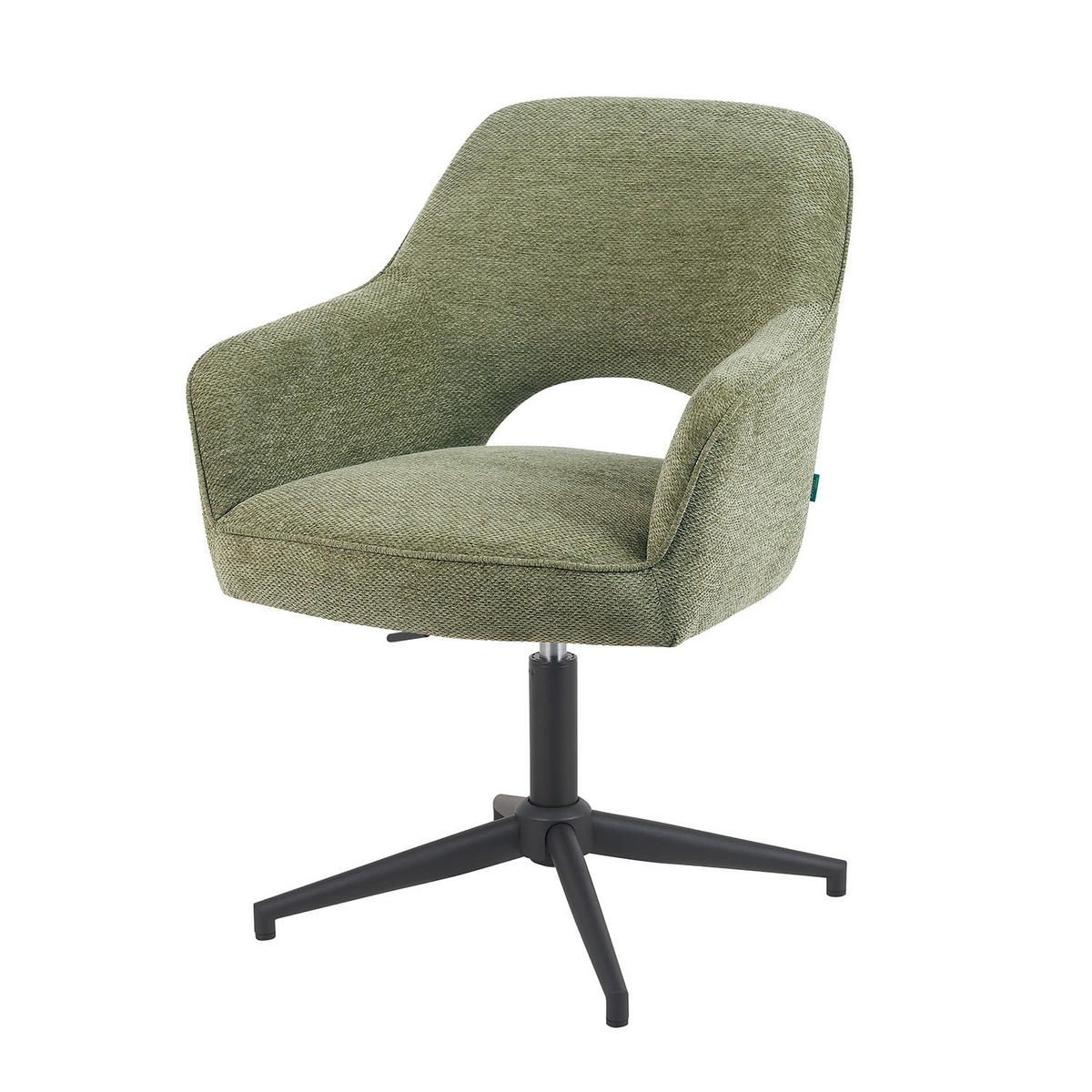 BÜROSTUHL Mika-Bryn - Schwarz/Grün, Textil/Metall (60/84/65cm) - DUBI Möbel