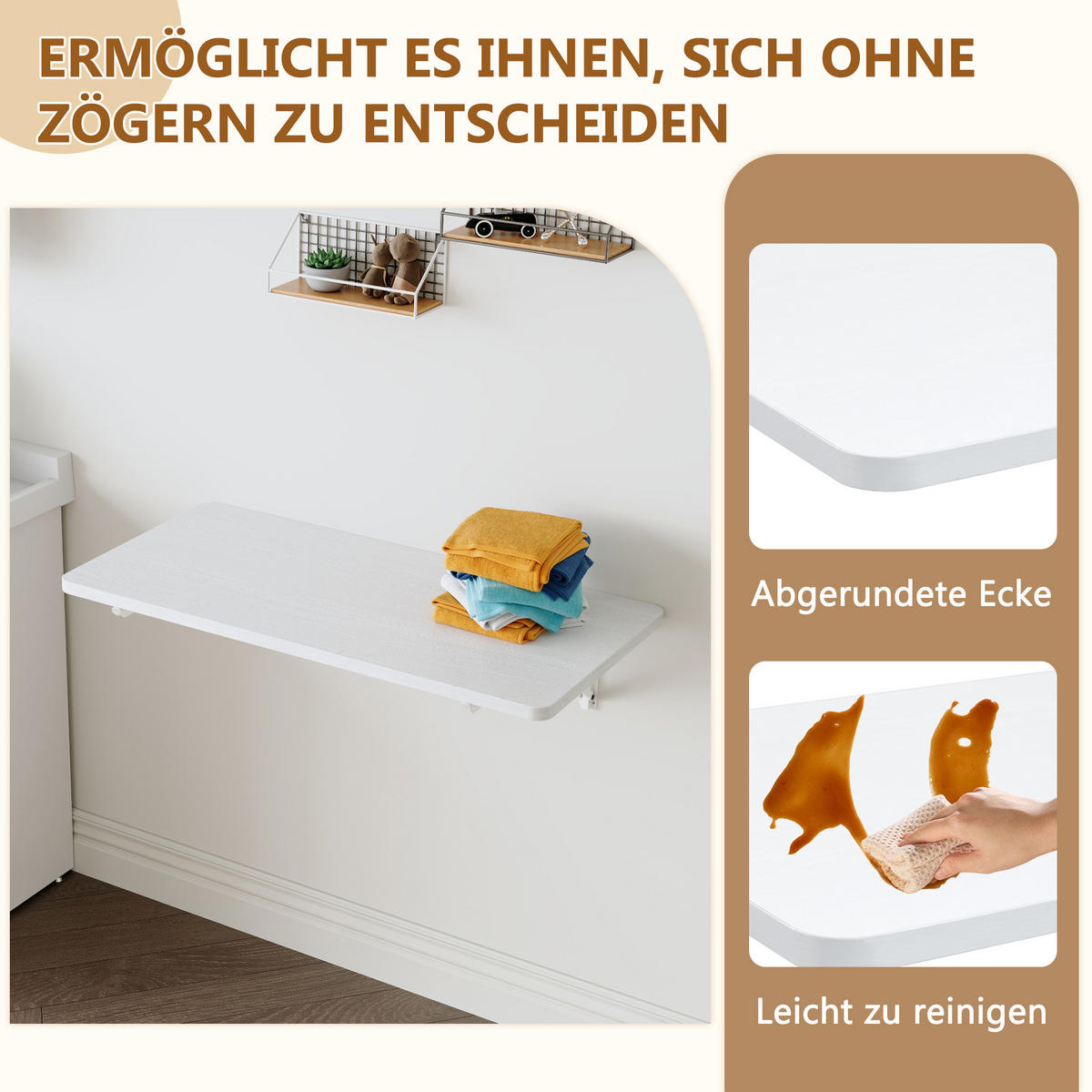 KINDERREGAL Aus MDF mit Stabiler Metallhalterung Platzsparend Für Waschküche Küche Und Badezimmer Weiß - Weiß, Holzwerkstoff (80/18.5/40cm) - EVRYAE