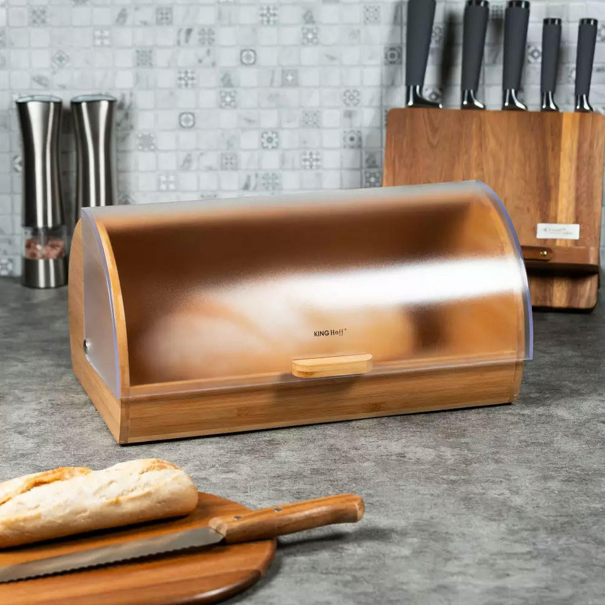 BROTKASTEN Braun 39/26/19 cm KH3216 - Braun, Kunststoff (26/19/39cm) - Kinghoff 