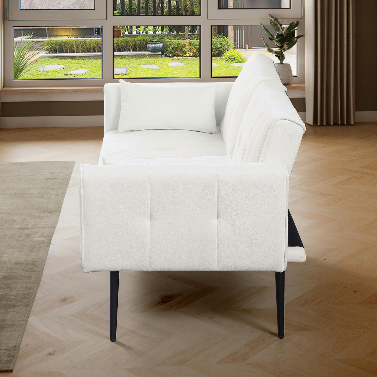 SCHLAFSOFA 175/71/71 cm Beige Cord - Beige, Textil (175/71/71cm) - Oxeza
