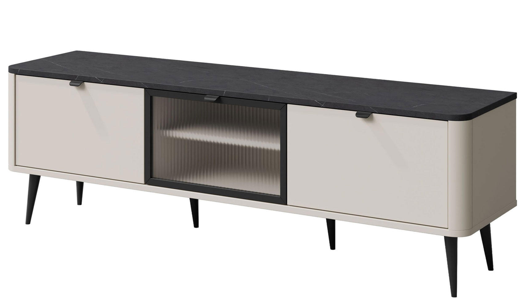 Feldmann-Wohnen Lowboard Beige, Grau 160x52x40 cm
