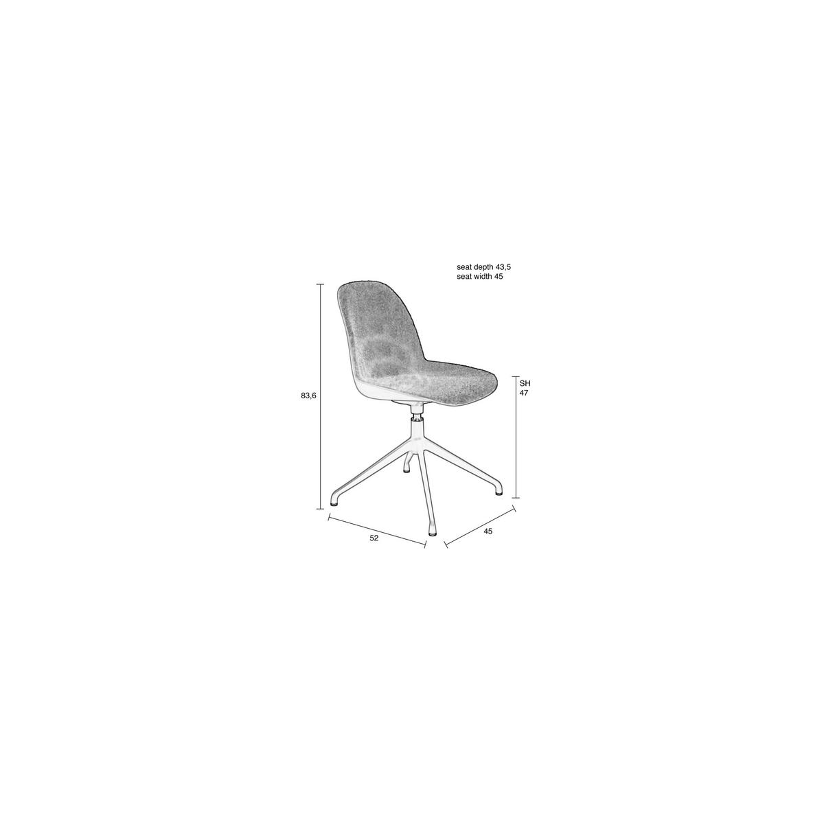 ESSZIMMERSTUHL Albert Kuip Swivel Taupe - 2 er Set - Taupe, Textil (45/83.6/52cm) - Zuiver