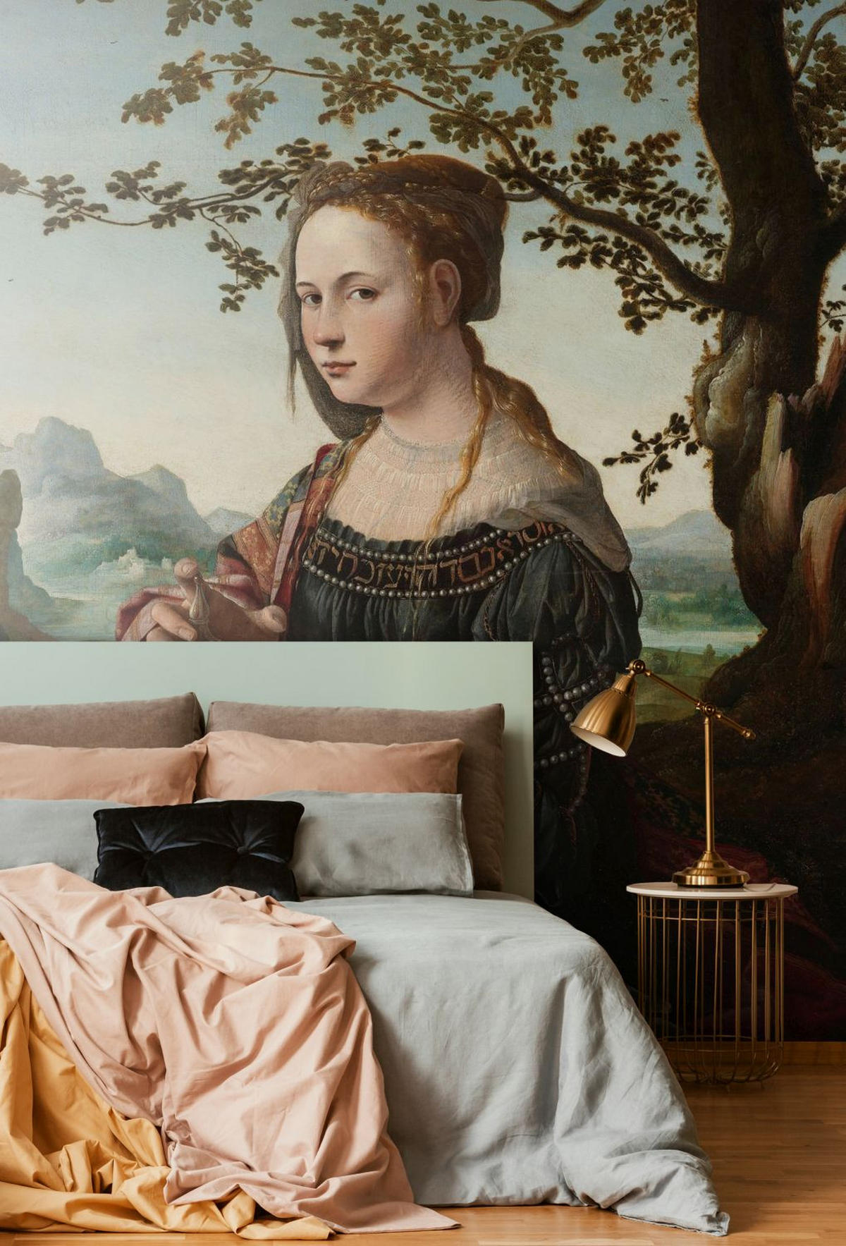 FOTOTAPETE Maria Magdalena von Jan van Scorel 300 x 279 cm - Braun, Papier (300/279cm) - Sanders & Sanders