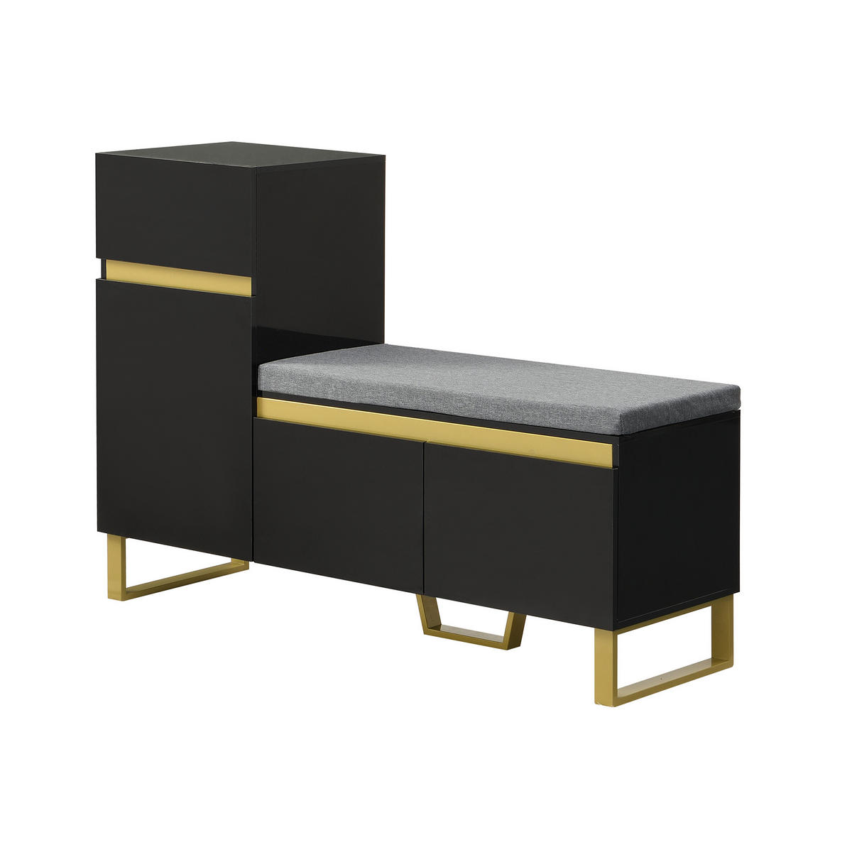 SCHUHSCHRANK Schwarz 120/35/85 cm - Schwarz, Holzwerkstoff (120/85/35cm) - PANGIVO