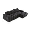 ECKSOFA OMBO 285x168x77/97 cm, Rechts, Schlaffunktion, elektr. Sitz, Kopfstützen, hydrophober EDEN-Stoff – Schwarz - Schwarz, Holz/Textil (285/168cm) - DomoHome