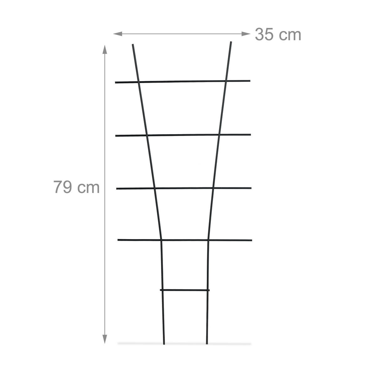 PFLANZENSTÜTZE - Schwarz, Metall (35/79/1cm) - Relaxdays
