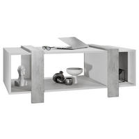 COUCHTISCH Ida Blenden in Beton Oxid Optik - Hellgrau, Holzwerkstoff (56.5/110.5/42cm) - Vladon