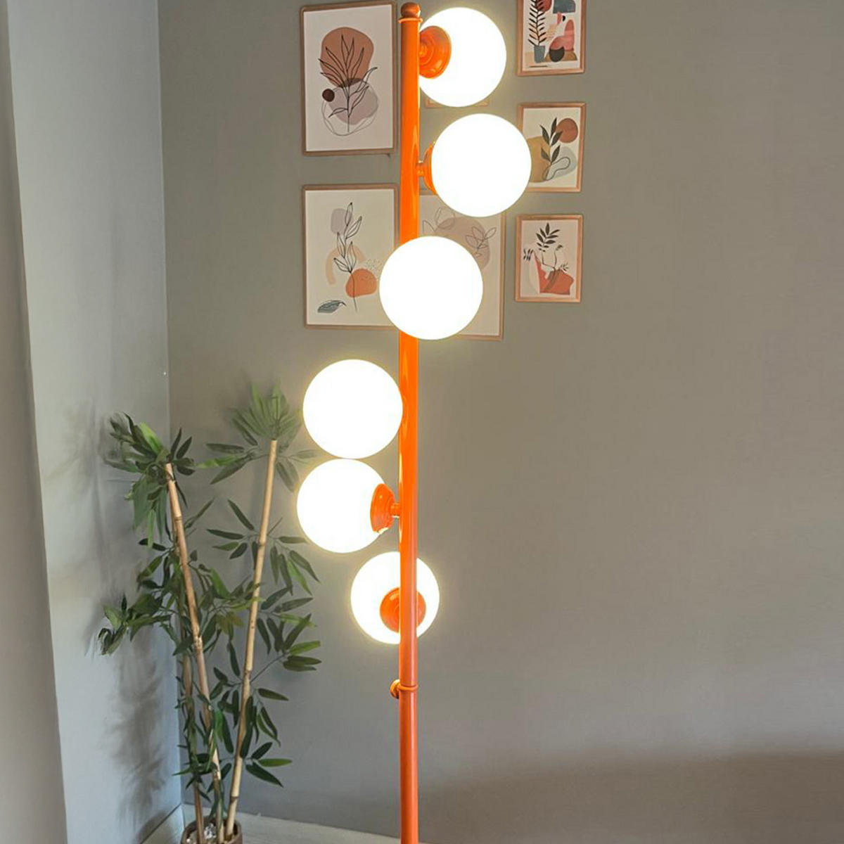 STEHLEUCHTE Orbion 148 Cm - Orange, Metall (30/30/148cm) - Bamyum