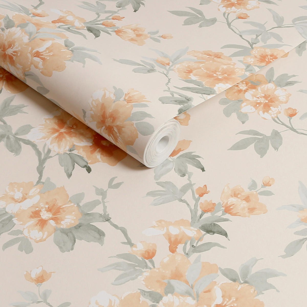 VLIESTAPETE Rosamund Orange - Orange, Papier/Kunststoff (52/1000cm) - LAURA ASHLEY
