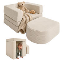 KINDERSESSEL Beige 4-tlg. modular Cord - Beige, Kunststoff/Textil (65/40/65cm) - Relaxdays