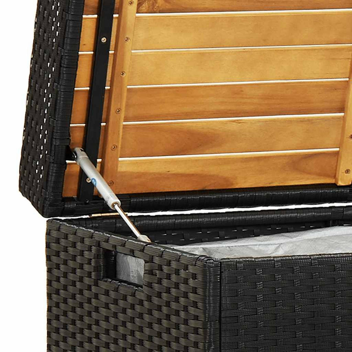 SITZBANK Mit Stauraum 120 Cm Poly Rattan Schwarz - Schwarz, Kunststoff (50/50/120cm) - vidaXL