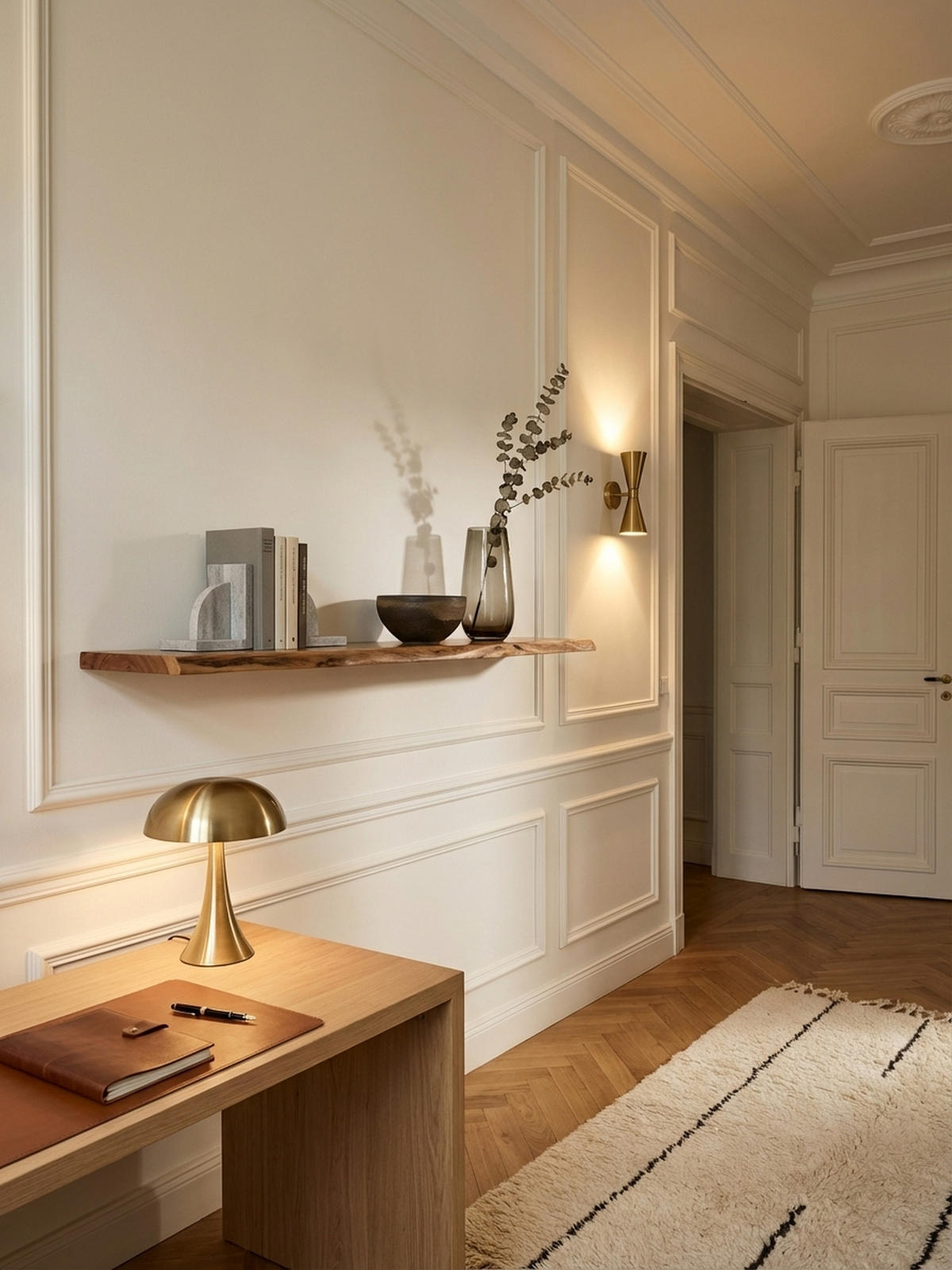 WANDREGAL Akazienholz Baumkante Rustikal, Beige 140x26x4 cm - Beige, Holz (140/4/26cm) - KADIMA DESIGN
