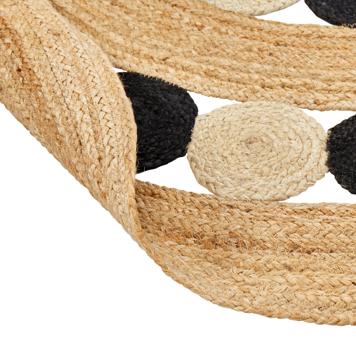 TEPPICH geflochten Hovit 140/140 cm - Beige, Naturmaterialen (140/140cm) - Beliani