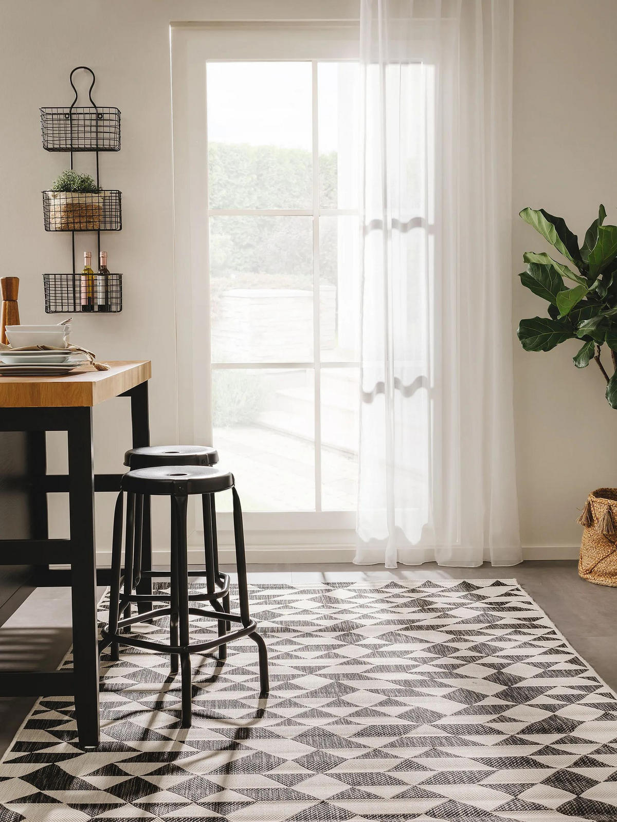 OUTDOORTEPPICH Cleo Schwarz 80x150 cm - Schwarz, Textil (80/150cm) - benuta Nest