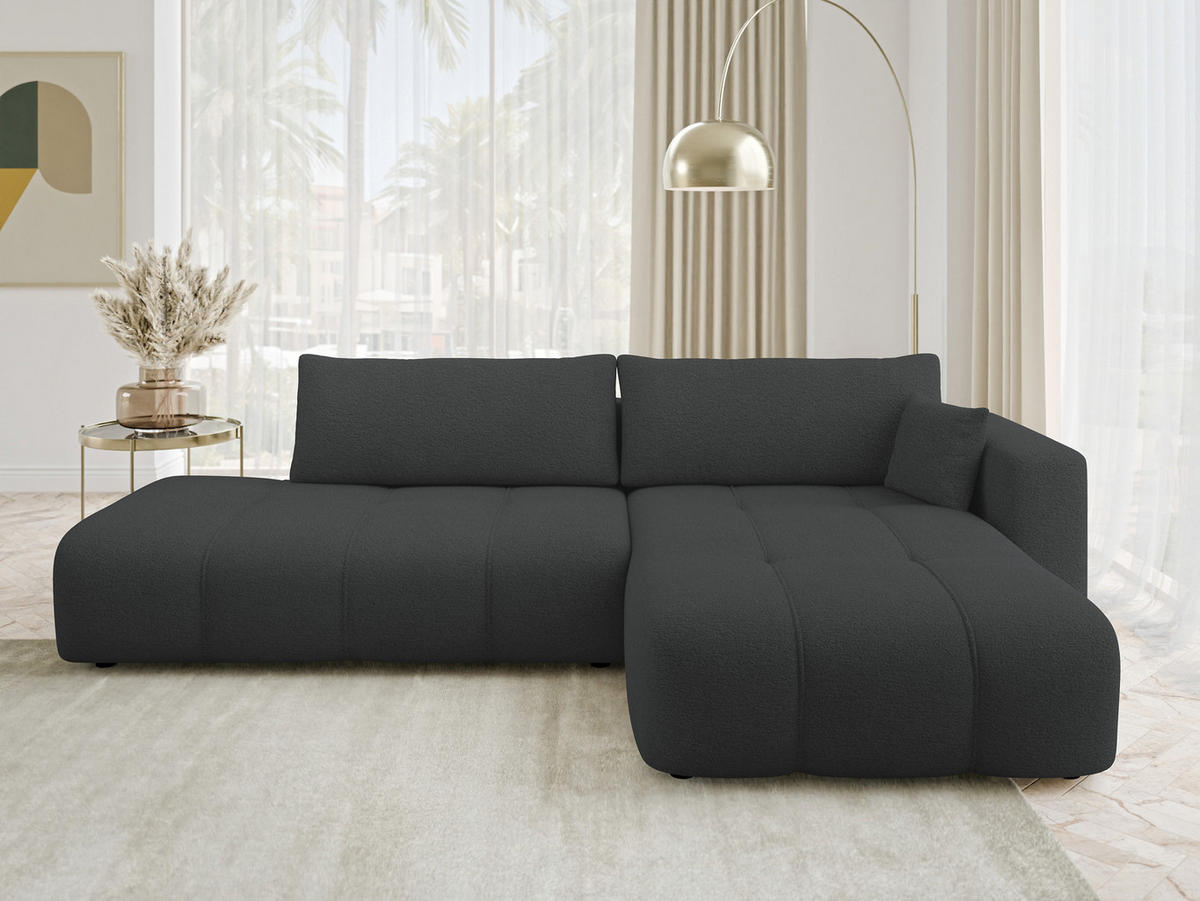 ECKSOFA Furyn O, Seite: Rechts - Schwarz, Holzwerkstoff/Kunststoff (262/145cm) - MIRJAN24