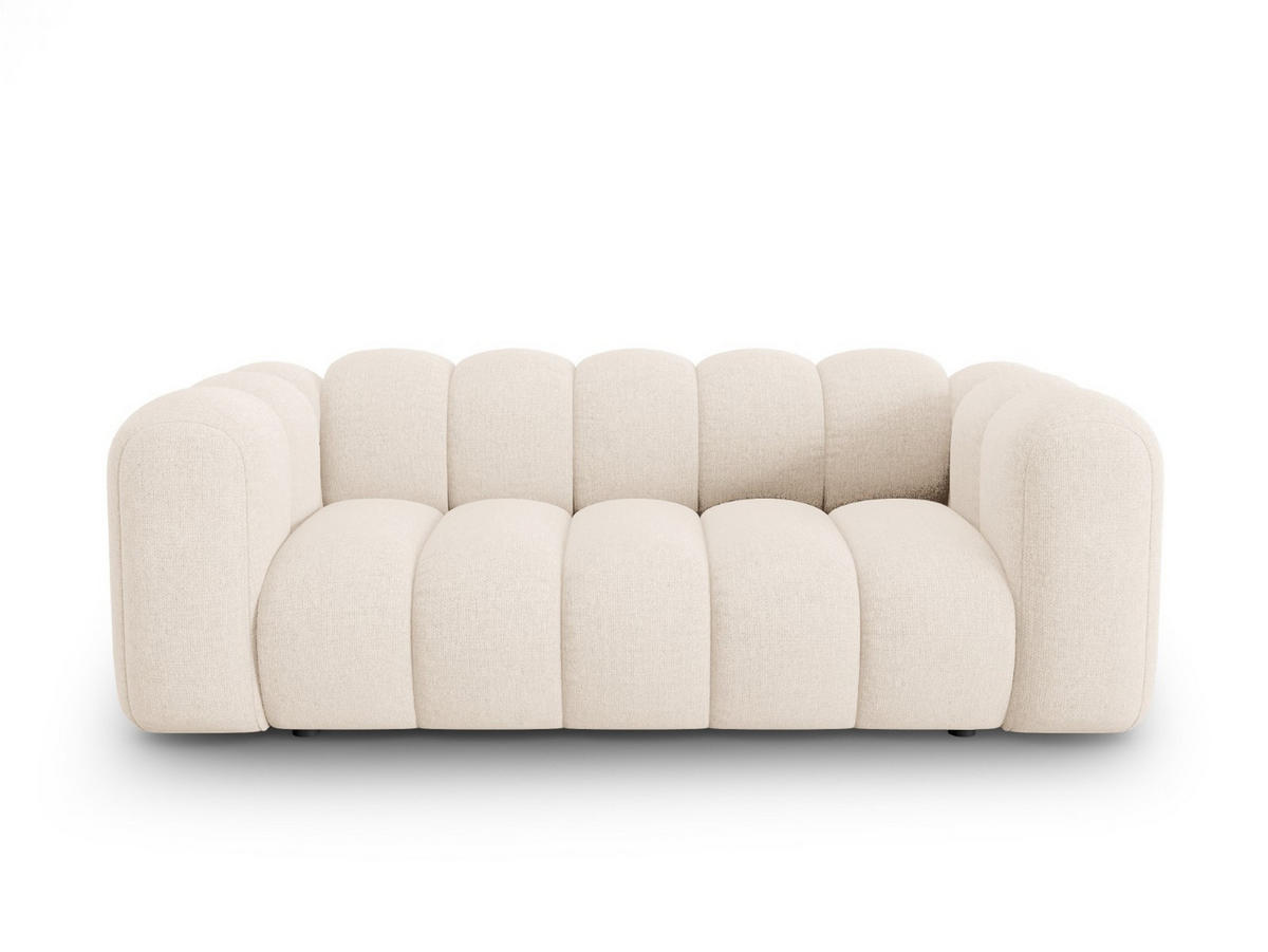 SOFA Lupine aus Chenille-Stoff leichtes beige 2 Sitzplätze - Creme, Textil (95/70/200cm) - Micadoni