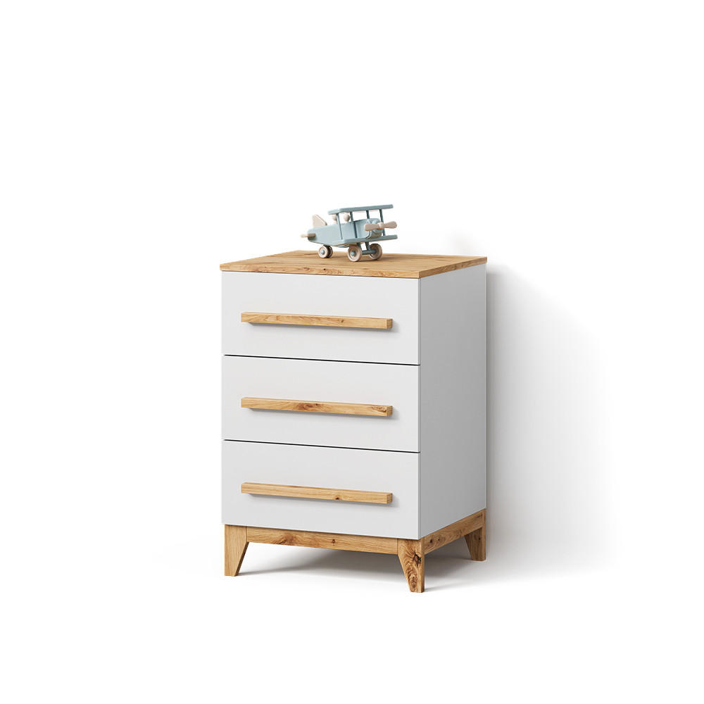 Livinity® Kommode Weiß, Eiche Artisan 60x88x53.4 cm