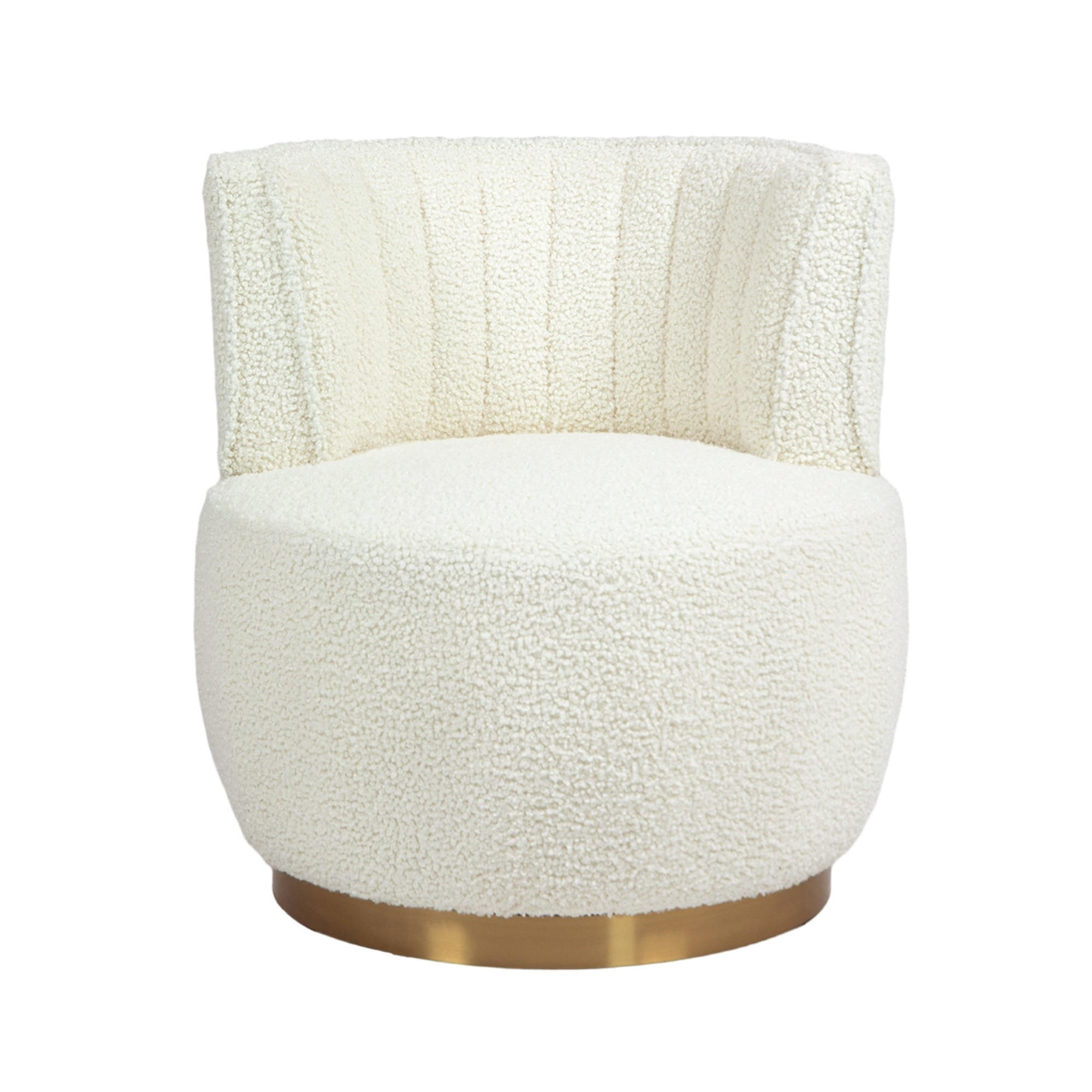 DREHSTUHL 360°Drehsessel,runde Sessel mit breiter Polsterung,Teddy,Weiß - Weiß, Metall (62/69/62cm) - LVHOM