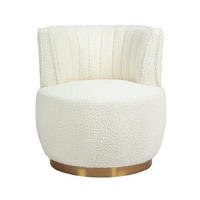 DREHSTUHL 360°Drehsessel,runde Sessel mit breiter Polsterung,Teddy,Weiß - Weiß, Metall (62/69/62cm) - LVHOM