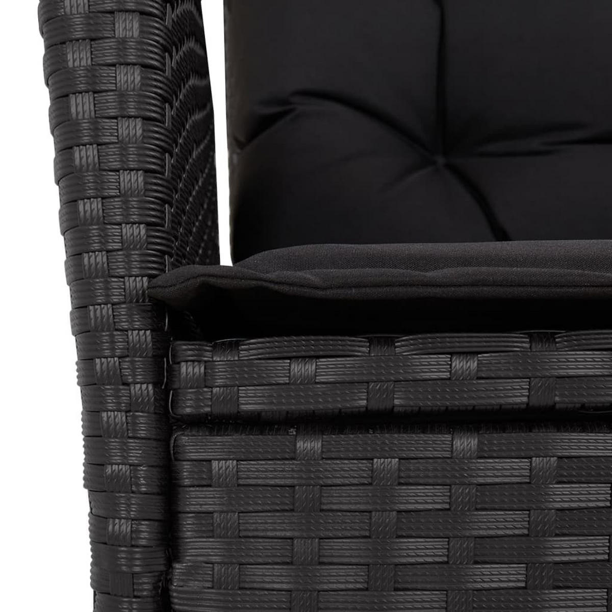 GARTEN-ESSGRUPPE 4-TLG. Mit Kissen Schwarz Poly Rattan - Schwarz, Kunststoff - vidaXL