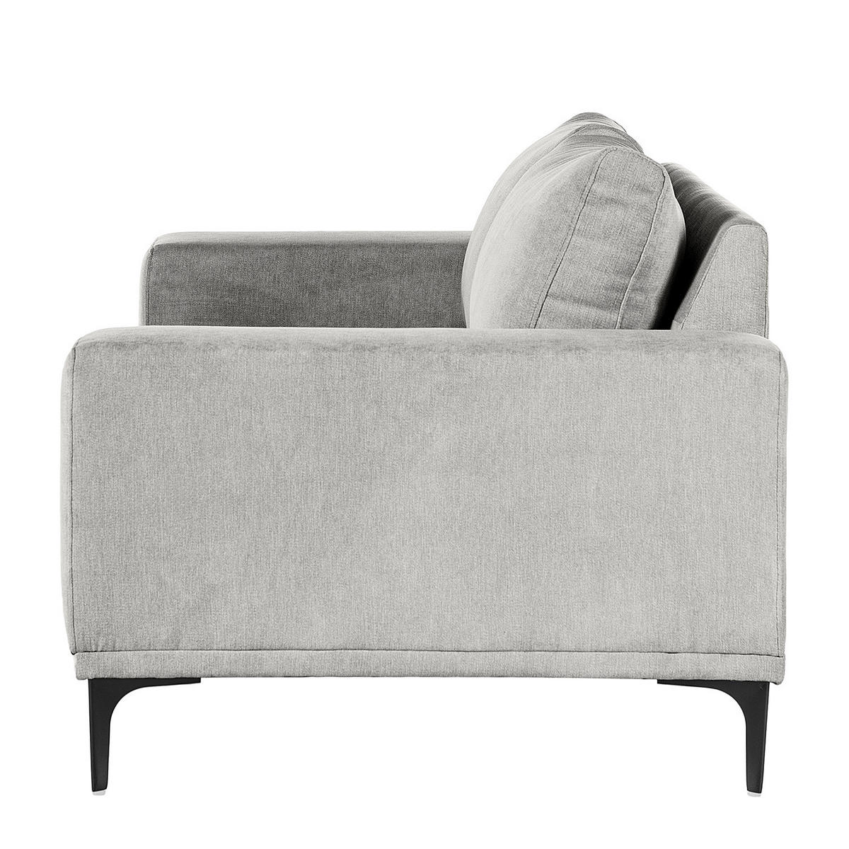 2-SITZER SOFA - Schwarz/Grau, Textil/Metall (180/78/91cm) - home24