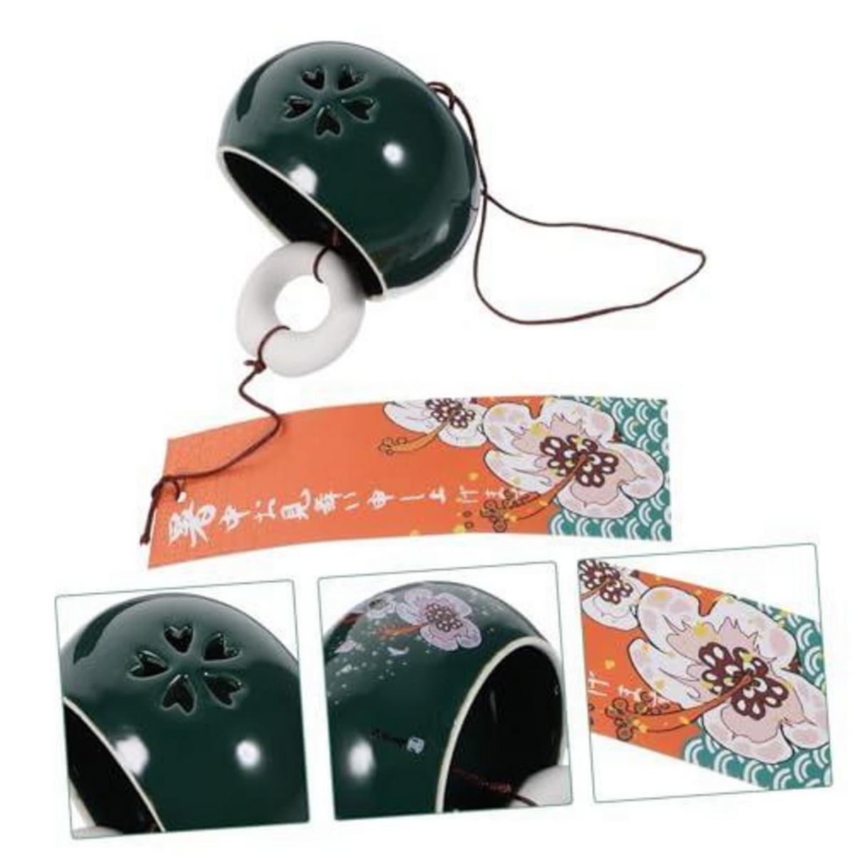 WINDSPIEL Keramik Japanischer Stil 44 cm - Olivgrün, Keramik (44/44/7cm)
