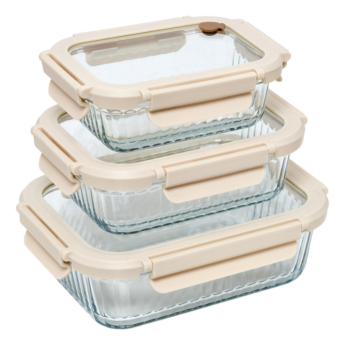 FRISCHHALTEDOSE 3er-Set 16/12/6 cm - Transparent, Glas (12/6/16cm) - 5five Simply Smart