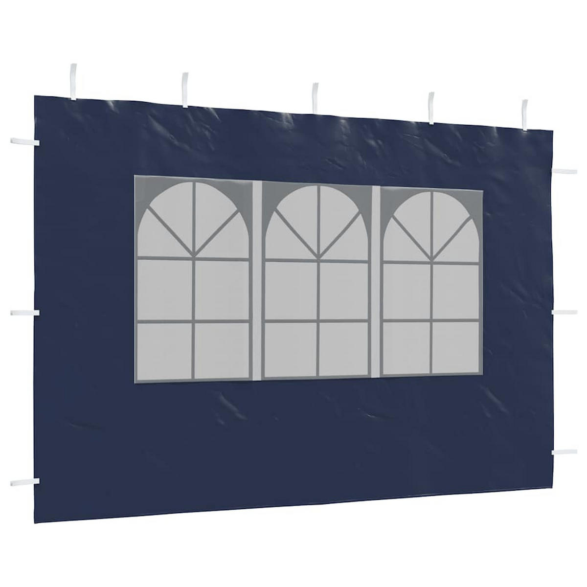 PARTYZELT-SEITENWÄNDE 2 Stück Mit Fenster Pe Blau - Blau, Kunststoff (300/195cm) - vidaXL