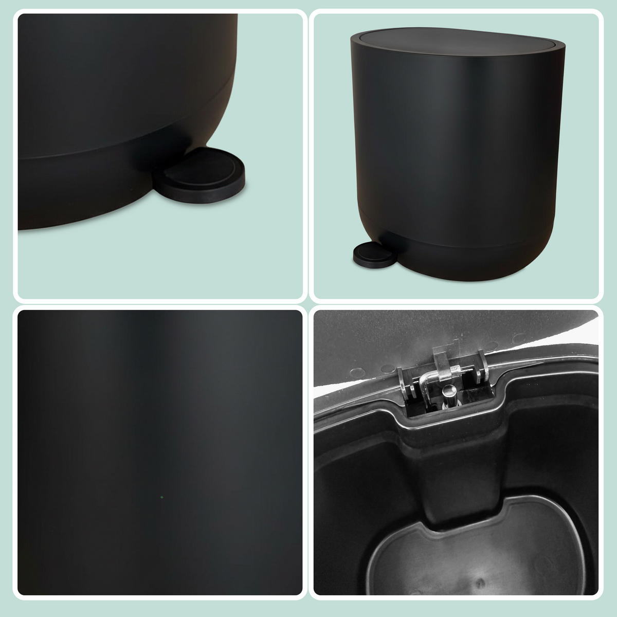 MÜLLEIMER - Schwarz, Kunststoff (26/26/23cm) - Relaxdays