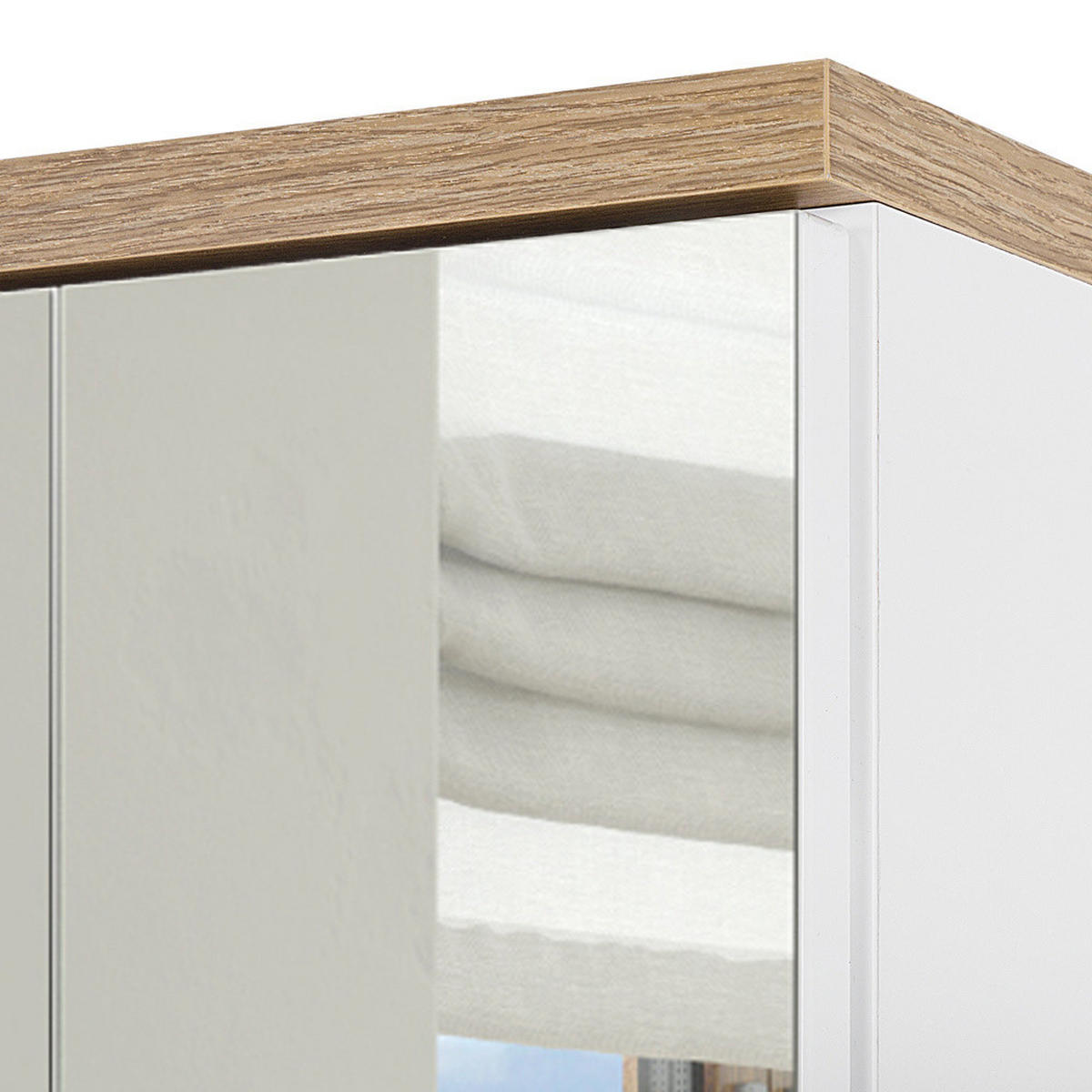 SPIEGELSCHRANK Solna-56 - Weiß, Holzwerkstoff (100/74/20cm) - Lomado