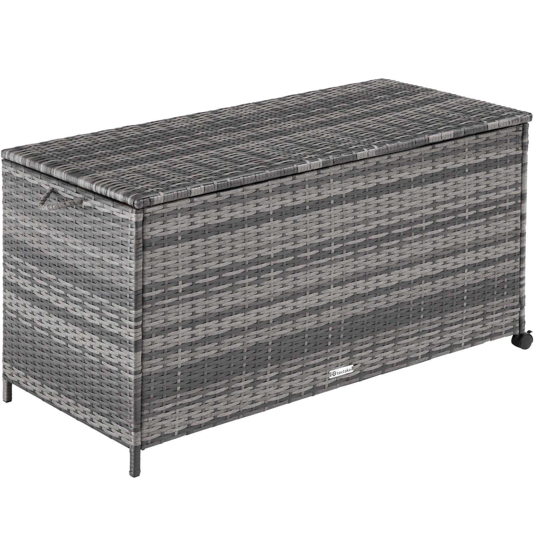 AUFLAGENBOX Kuusamo, 117 x 54 x 64 cm, grau - Grau, Kunststoff (54.5/63/117cm) - tectake