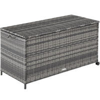 AUFLAGENBOX Kuusamo, 117 x 54 x 64 cm, hellgrau/dunkelgrau - Dunkelgrau/Hellgrau, Kunststoff (54.5/63/117cm) - tectake