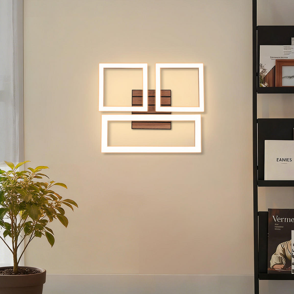 LED stropní svítidlo 37,5/31,5/5,5 cm - černá, kov (31.5/37.5/5.5cm) - Nettlife