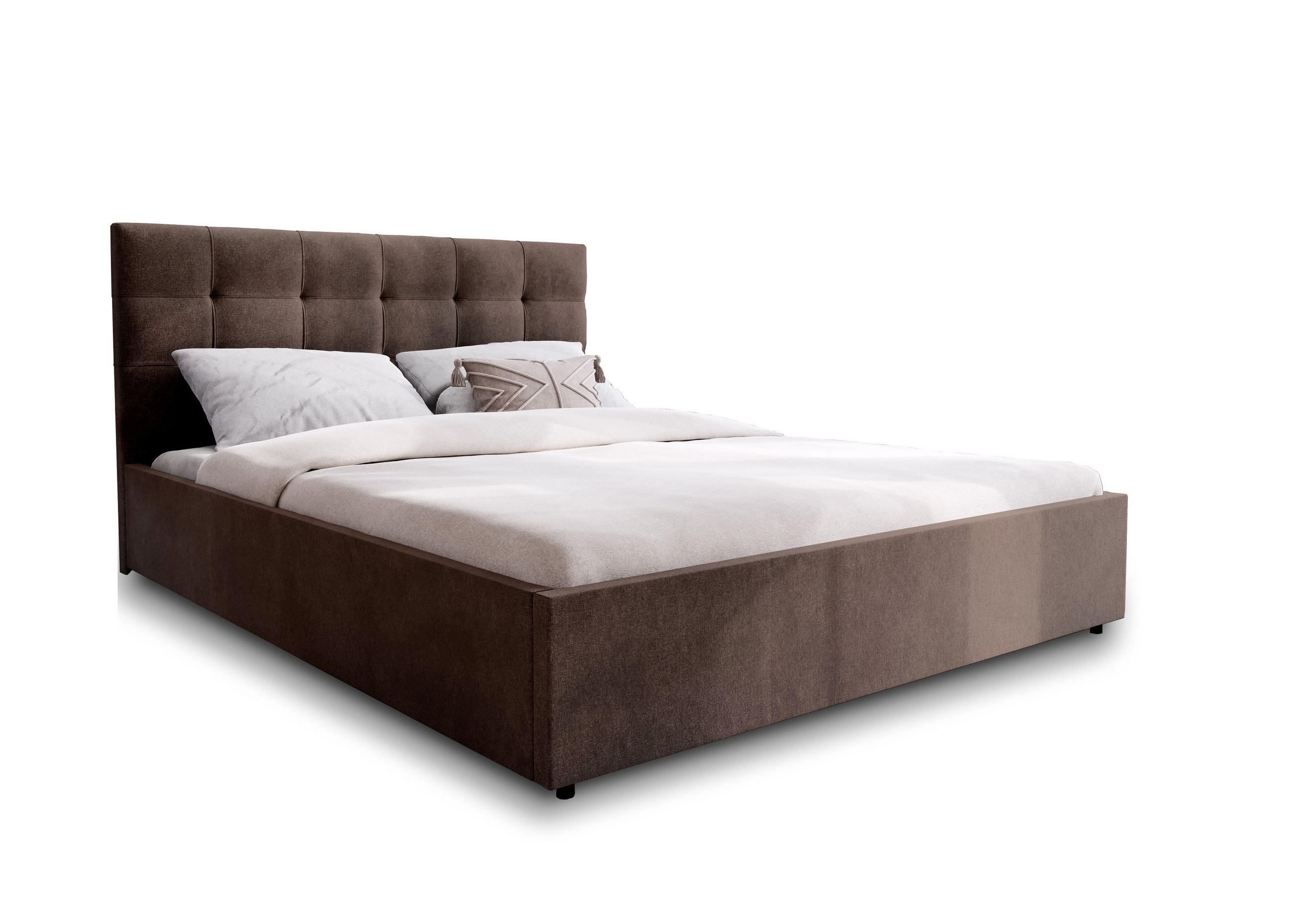 POLSTERBETT APE 180x200 cm mit Bettkästen - Braun - Braun, Holz (180/200cm) - MASSENO
