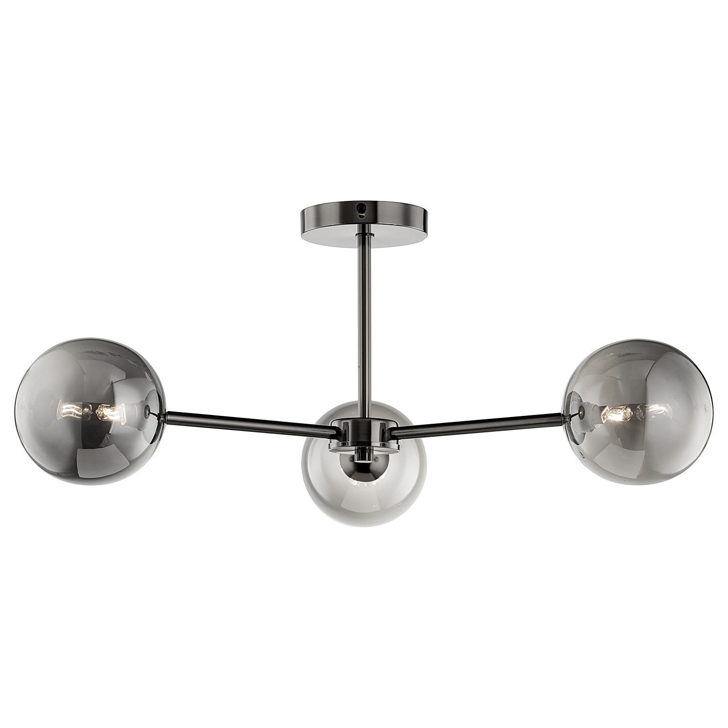 DECKENLEUCHTE - Metall, 3-flammig - Grau, Metall (62/62/25cm) - home24