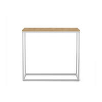 KONSOLENTISCH Well 80 Eiche Wotan, Verchromte Beine - Chromfarben/Eiche Wotan, Holzwerkstoff/Metall (25/80/80cm) - Bettso