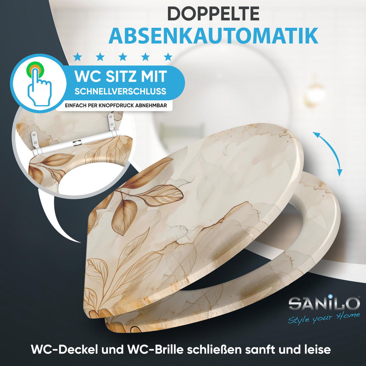 WC-SITZ mit Absenkautomatik & Top Fix Faylora - Orange, Holzwerkstoff (37.7/5.5/48cm) - Sanilo